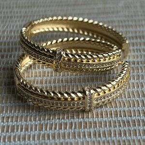 Gold cross design hoops